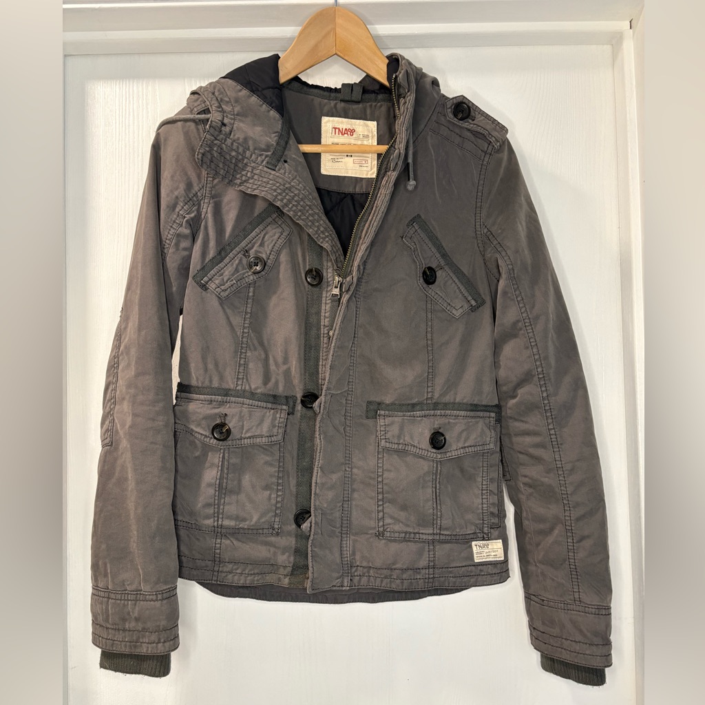 Aritzia Tna Platoon Insulated Military Jacket In Grey. Size Xs